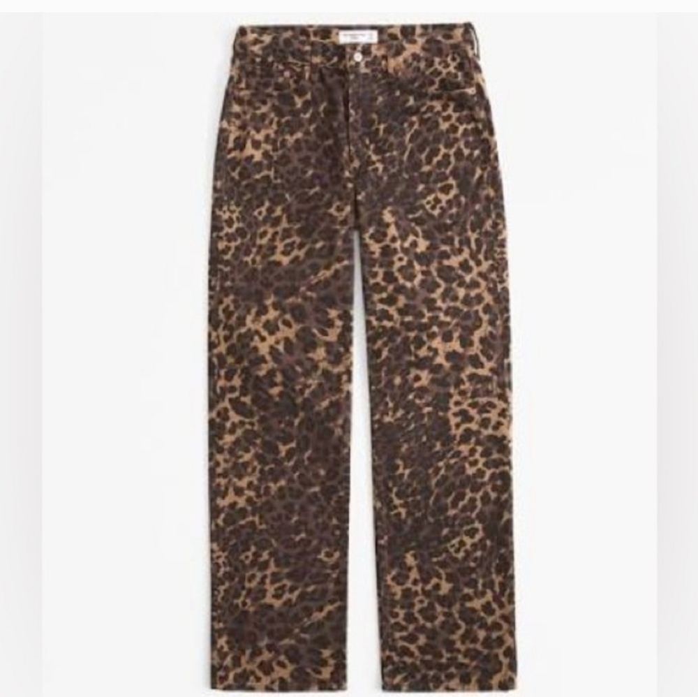 Abercrombie & Fitch Leopard Low Rise Baggy Jean